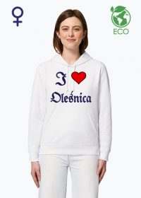 Damska bluza z kapturem eko I love Olesnica