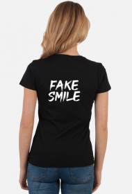 Koszulka Damska Czarna - FAKE SMILE