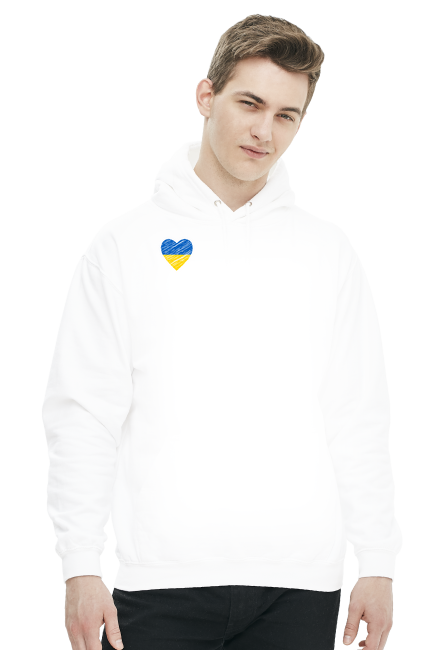 Męska bluza z kapturem- serce