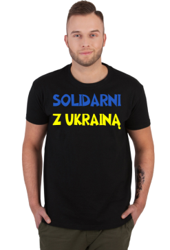 Ukraina Koszulka T-Shirt napis Solidarni z Ukraina 2