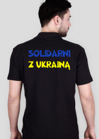 Ukraina Koszulka polo z napisem Solidarni z Ukraina