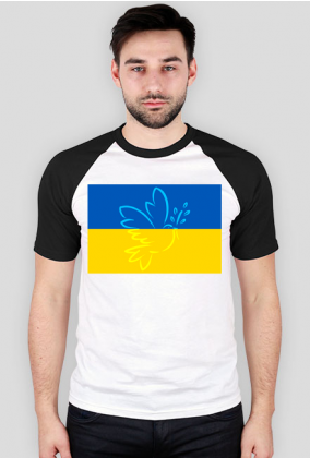 Ukraina koszulka z krotkim rekawem baseball flaga Ukrainy Golabek pokoju