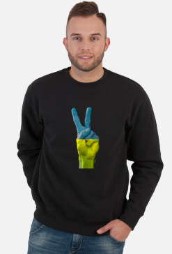 Bluza męska "Solidarni z Ukrainą" - symbol sprzeciwu wobec wojnie w Ukrainie (czarna)