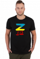 T-shirt męski z krwawiącą literą "Z" w kolorach flagi Ukrainy - przeróbka rosyjskiego symbolu poparcia dla wojny w Ukrainie (czarny)