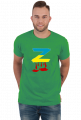 T-shirt męski z krwawiącą literą "Z" w kolorach flagi Ukrainy - przeróbka rosyjskiego symbolu poparcia dla wojny w Ukrainie (czarny)