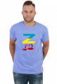 T-shirt męski z krwawiącą literą "Z" w kolorach flagi Ukrainy - przeróbka rosyjskiego symbolu poparcia dla wojny w Ukrainie (czarny)