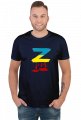 T-shirt męski z krwawiącą literą "Z" w kolorach flagi Ukrainy - przeróbka rosyjskiego symbolu poparcia dla wojny w Ukrainie (czarny)