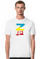 T-shirt męski z krwawiącą literą "Z" w kolorach flagi Ukrainy - przeróbka rosyjskiego symbolu poparcia dla wojny w Ukrainie (czarny)