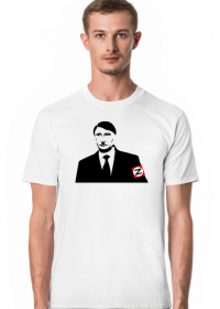 T-shirt męski Vladimir Putin jako Adolf Hitler (biały)