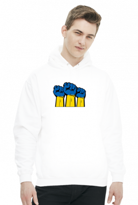 bluza unisex wolna ukraina pięści z flagą flaga