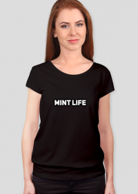 Koszulka Damska czarna "Mint life"