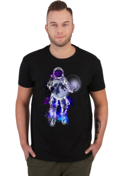 T-shirt męski z ilustracją Spacewalk autorstwa Erink