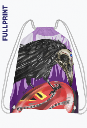 Plecak-worek Fullprint z ilustracją Tribal Spirits - Wrona autorstwa Erink