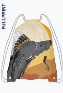 Plecak-worek Fullprint z ilustracją Tribal Spirits - Pies autorstwa Erink