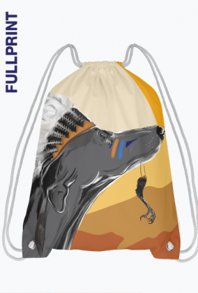 Plecak-worek Fullprint z ilustracją Tribal Spirits - Pies autorstwa Erink