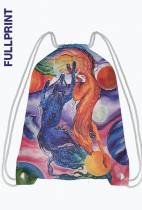 Plecak-worek z repliką obrazu "Wrzechświat" autorstwa Erink
