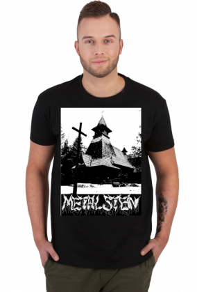 Koszulka męska Metal Stein Production - Kościół (Czarna)