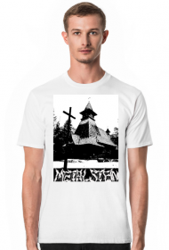 Koszulka męska Metal Stein Production - Kościół (Biała)