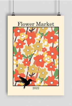 plakat z kwiatami flower Market 2022