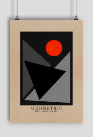 Minimalistyczny plakat geometryczny Red Moon
