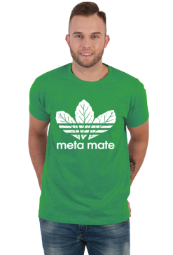 Meta Mate 3 leaves white - koszulka męska