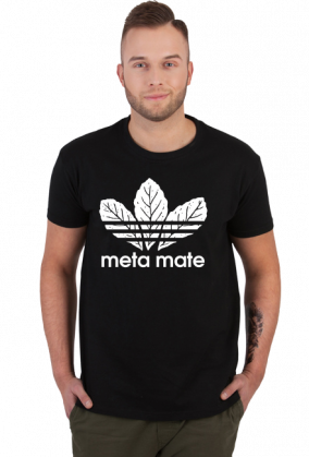 Meta Mate 3 leaves white - koszulka męska