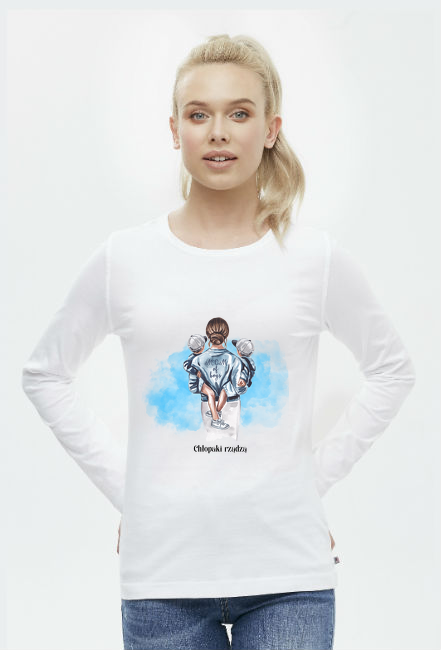 Damska Koszulka z Długim Rękawem - Dla mamy 002 - Chłopaki rządzą