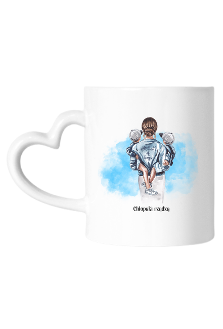 Kubek z uchem w kształcie serca - Dla mamy 002 - Chłopaki rządzą