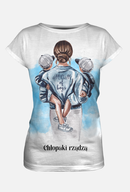 Koszulka Damska FullPrint - Dla mamy 002 - Chłopaki rządzą