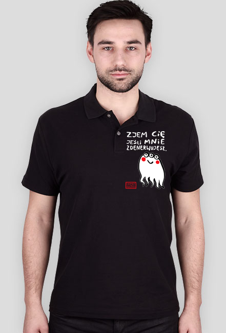 Koszulka polo z grafiką "Zjem cię jeśli mnie zdenerwujesz"