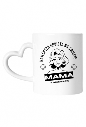 Kubek z uchem w kształcie serca Mama