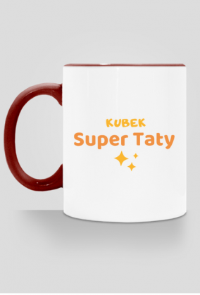 Kubek Super Taty z kolorowym uchem
