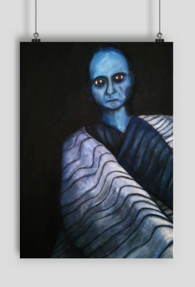 Mężczyzna Patrzący w Terror - Plakat