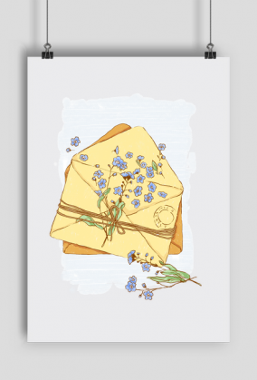 list z niezapominajkami