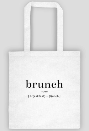 Torba z napisem po angielsku brunch