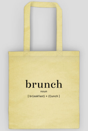 Torba z napisem po angielsku brunch