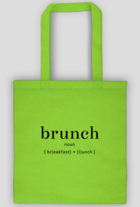 Torba z napisem po angielsku brunch
