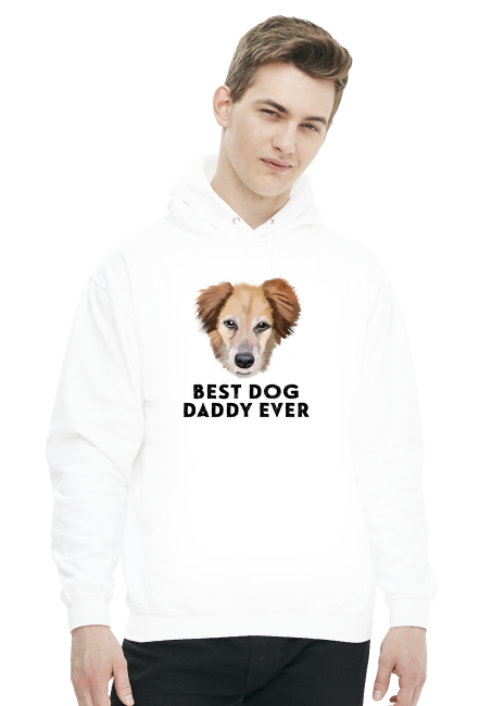 best dog daddy ever bluza biała kaptur