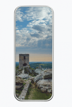 Piórnik metalowy - ruiny zamku #1