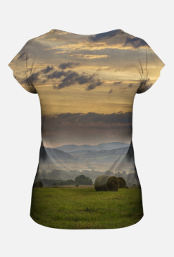 T-shirt damski - wiejski poranek