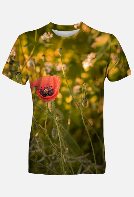 T-shirt męski - mak #1