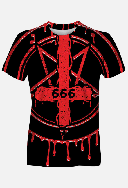 Satanistyczna koszulka z pentagramem