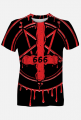 Satanistyczna koszulka z pentagramem