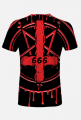 Satanistyczna koszulka z pentagramem