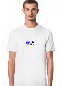 T-Shirt | Blue heart and rose