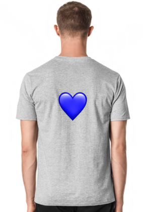 T-Shirt | Blue heart and rose