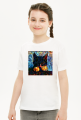 Sleeping cat art paint t-shirt