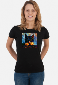 Sleeping cat art paint t-shirt