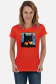 Sleeping cat art paint t-shirt