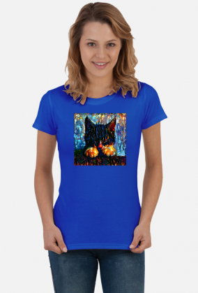 Sleeping cat art paint t-shirt